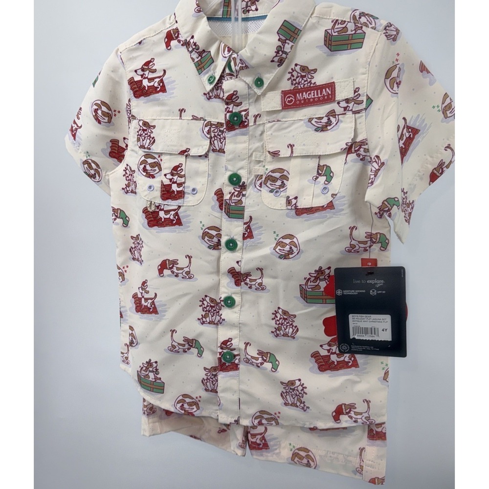 NWT Magellan Boys Size 4 Christmas Outfit 2 Pc Short Set